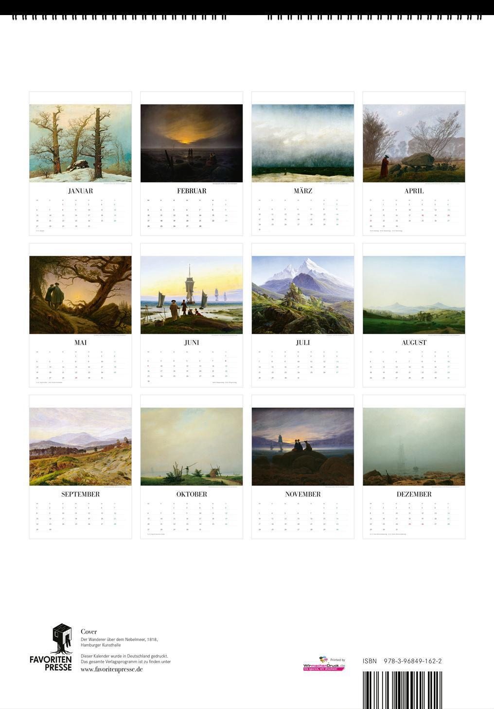 Rückseite: 9783968491622 | Caspar David Friedrich. Wandkalender 2025 | Caspar D. Friedrich | 2025