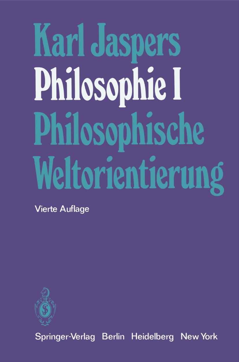 Cover: 9783540063230 | Philosophie | I Philosophische Weltorientierung | K. Jaspers | Buch