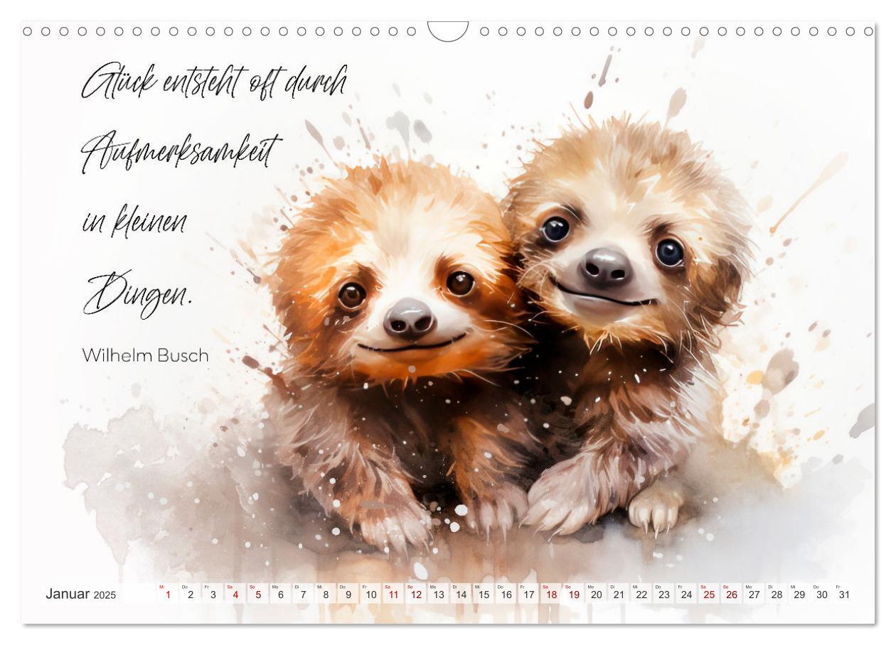 Bild: 9783383857416 | MOTIVATION Sprüche mit süßen Tierkindern (Wandkalender 2025 DIN A3...