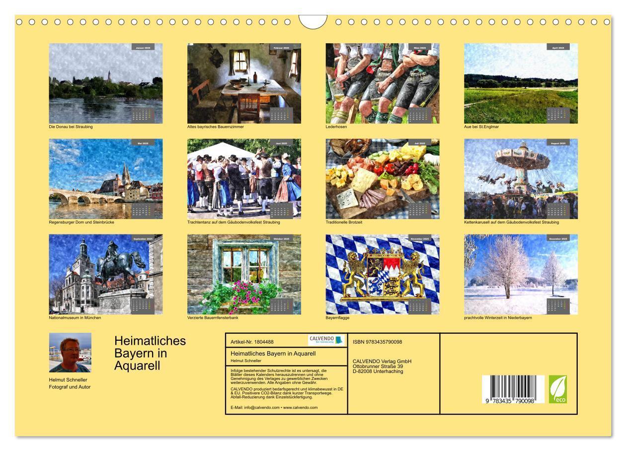 Bild: 9783435790098 | Heimatliches Bayern in Aquarell (Wandkalender 2025 DIN A3 quer),...