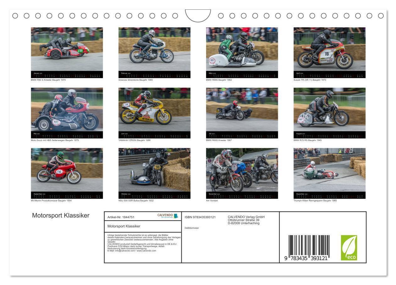 Bild: 9783435393121 | Motorsport Klassiker (Wandkalender 2025 DIN A4 quer), CALVENDO...