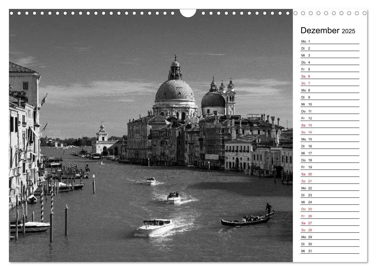 Bild: 9783435532735 | Venedig schwarz-weiß (Wandkalender 2025 DIN A3 quer), CALVENDO...