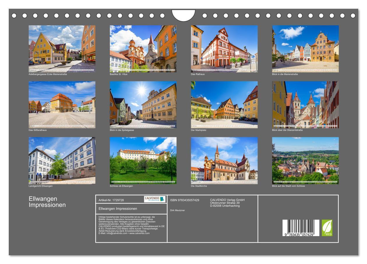 Bild: 9783435057429 | Ellwangen Impressionen (Wandkalender 2025 DIN A4 quer), CALVENDO...