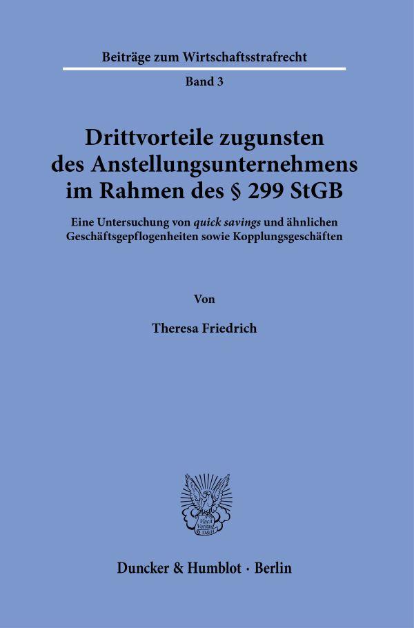 Cover: 9783428184040 | Drittvorteile zugunsten des Anstellungsunternehmens im Rahmen des §...