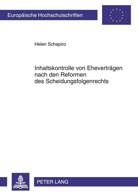 Cover: 9783631621707 | Inhaltskontrolle von Eheverträgen nach den Reformen des...