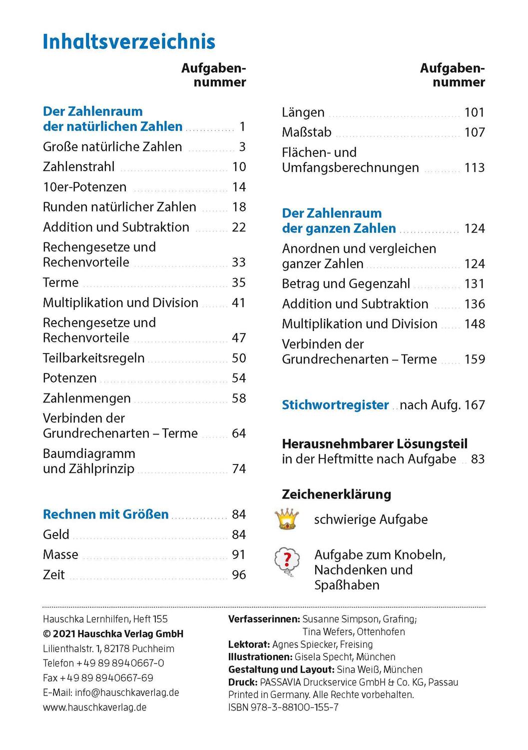 Bild: 9783881001557 | Rechnen und Textaufgaben - Gymnasium 5. Klasse, A5-Heft | Broschüre