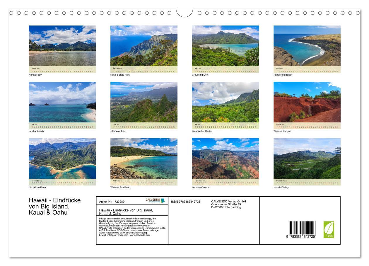 Bild: 9783383842726 | Hawaii - Eindrücke von Big Island, Kauai &amp; Oahu (Wandkalender 2025...