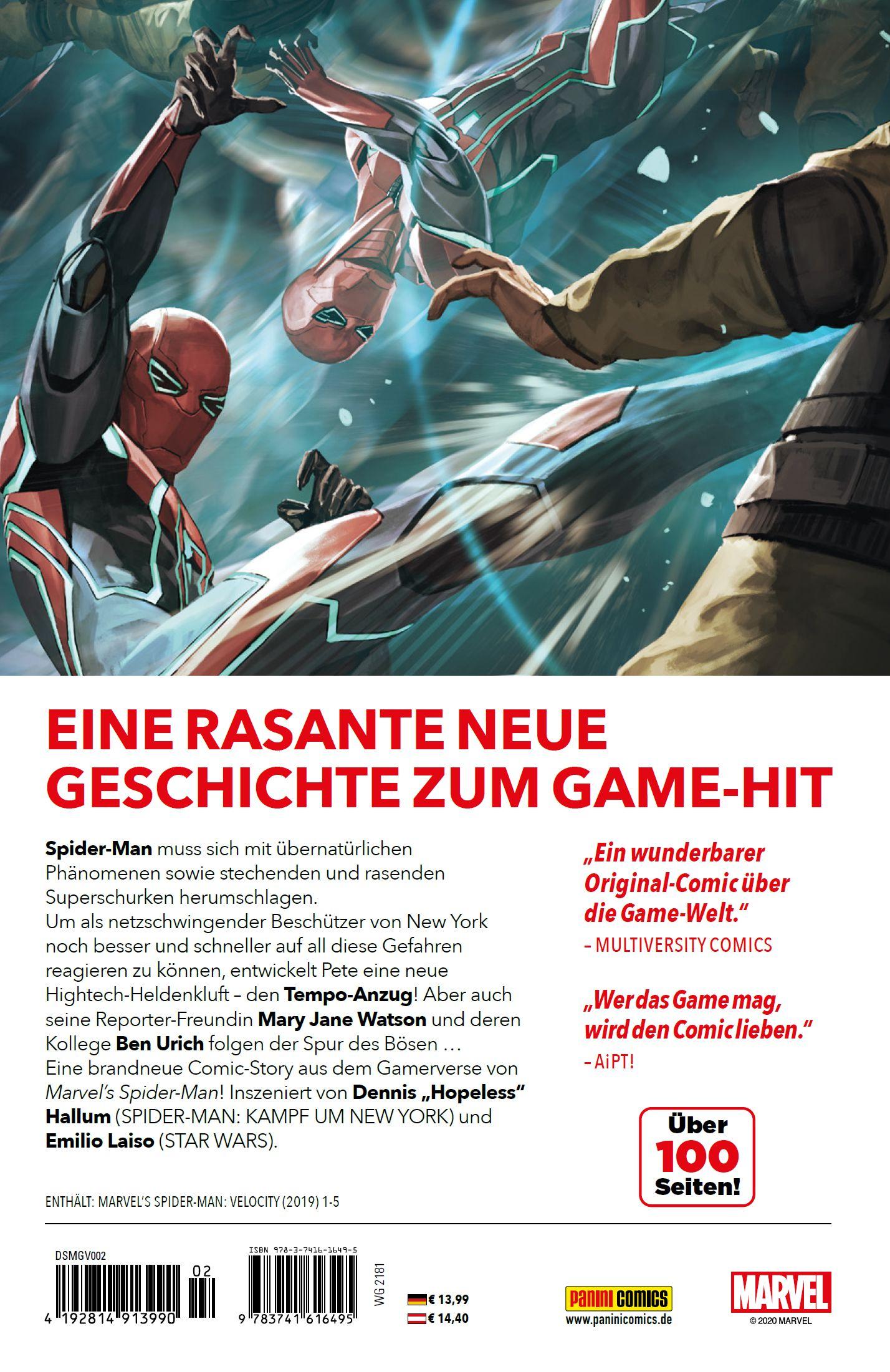 Rückseite: 9783741616495 | Spider-Man: Tempo | Bd. 1 | Dennis Hallum (u. a.) | Taschenbuch | 2020