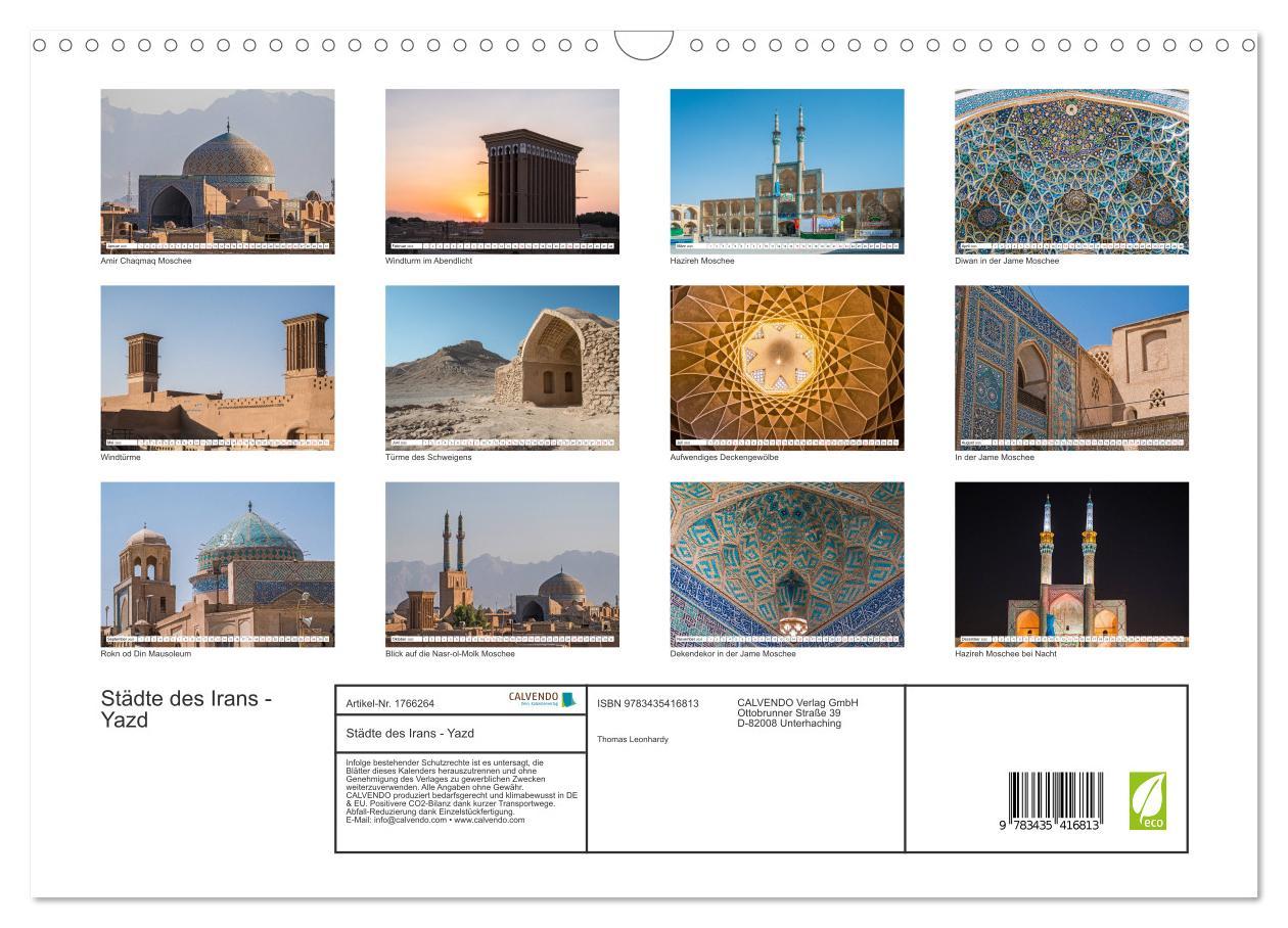 Bild: 9783435416813 | Städte des Irans - Yazd (Wandkalender 2025 DIN A3 quer), CALVENDO...