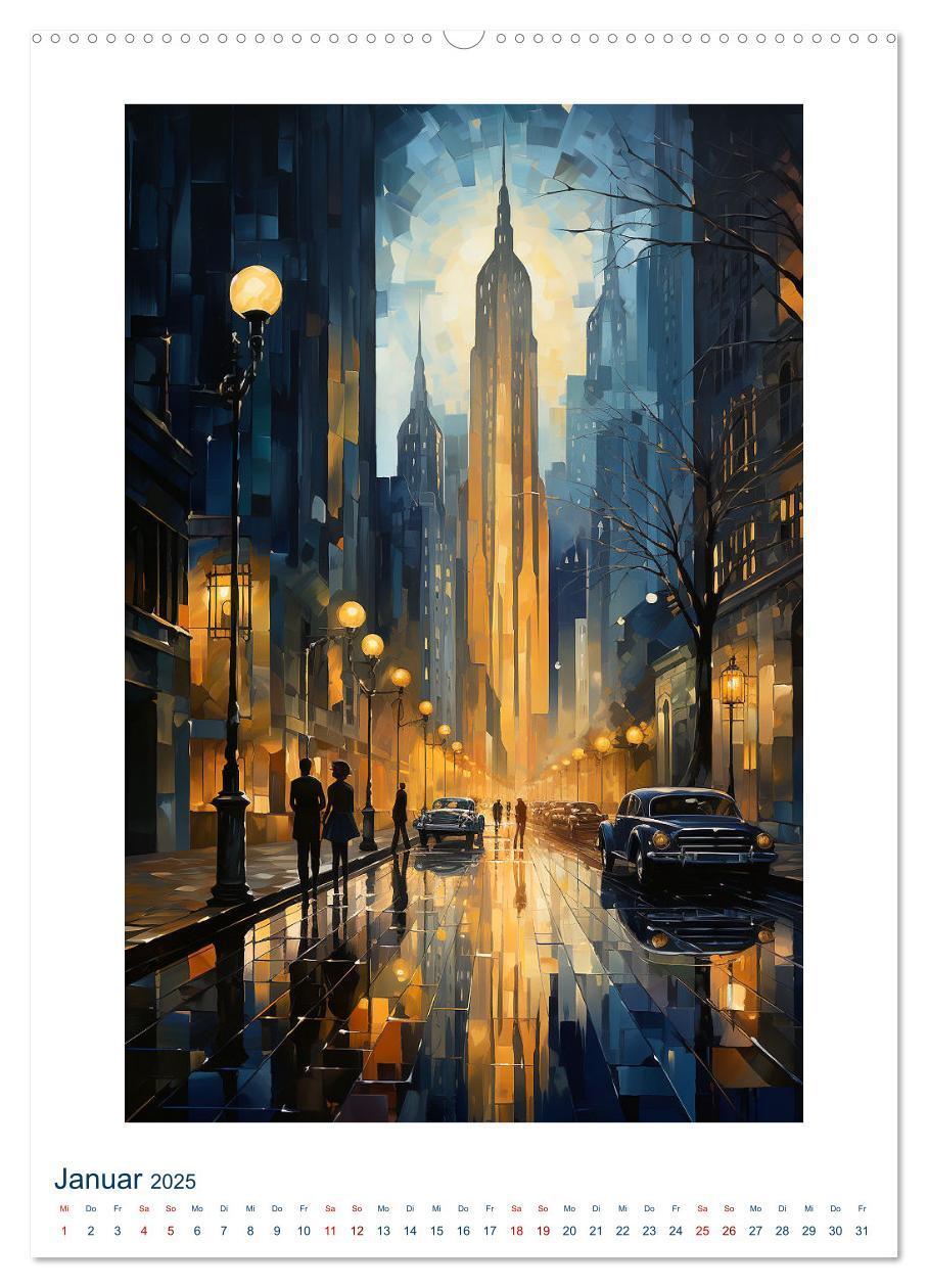 Bild: 9783383828645 | ART DECO City (Wandkalender 2025 DIN A2 hoch), CALVENDO Monatskalender