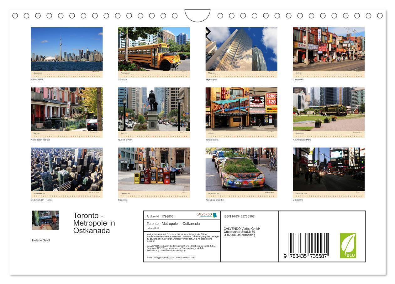 Bild: 9783435735587 | Toronto - Metropole in Ostkanada (Wandkalender 2025 DIN A4 quer),...