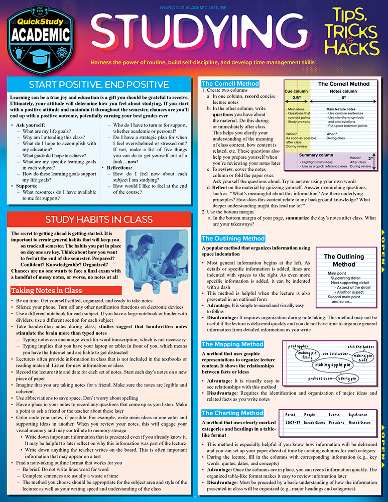 Cover: 9781423234791 | Studying Tips, Tricks &amp; Hacks | Inc. BarCharts | Buch | Englisch