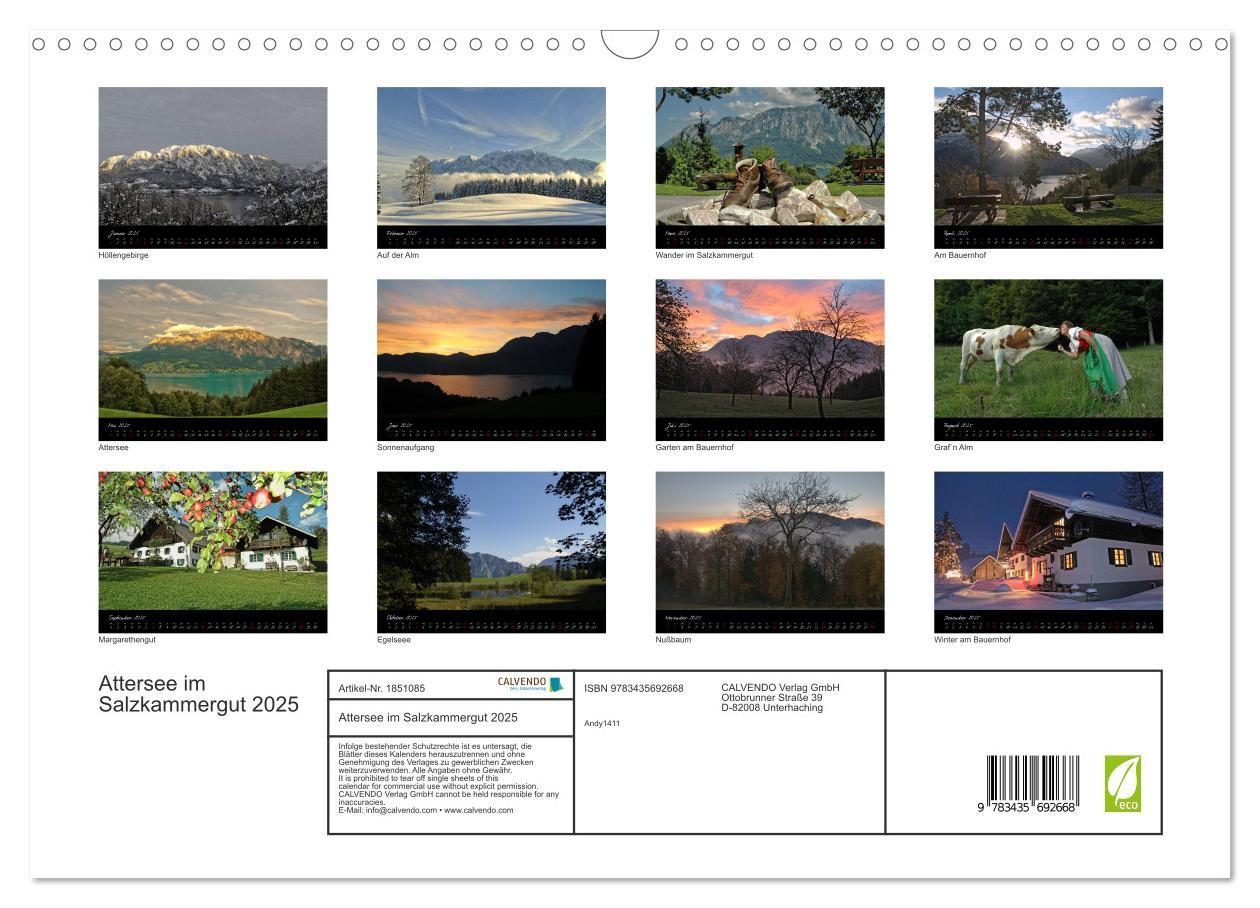 Bild: 9783435692668 | Attersee im Salzkammergut 2025 (Wandkalender 2025 DIN A3 quer),...