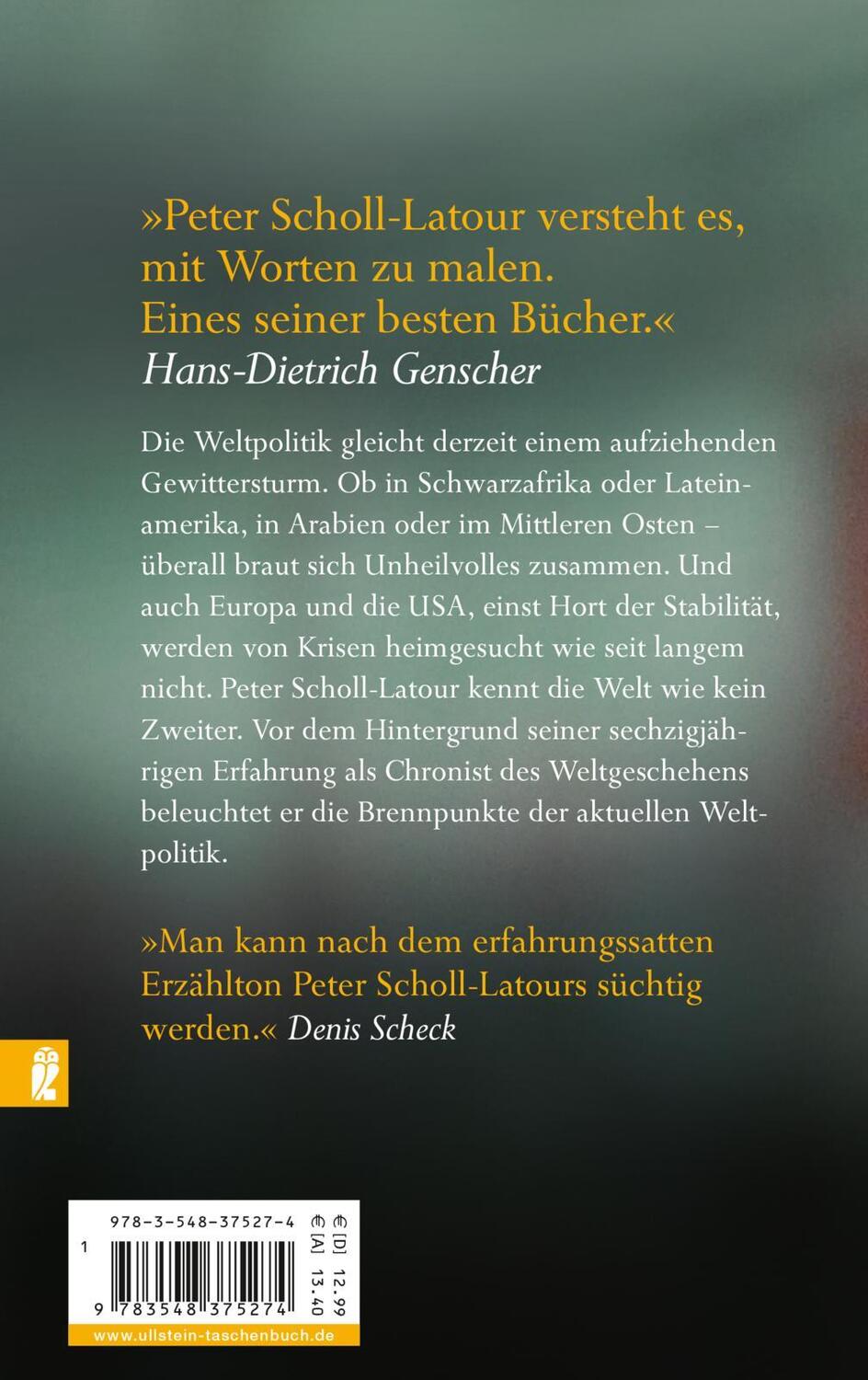 Rückseite: 9783548375274 | Die Welt aus den Fugen | Peter Scholl-Latour | Taschenbuch | 400 S.