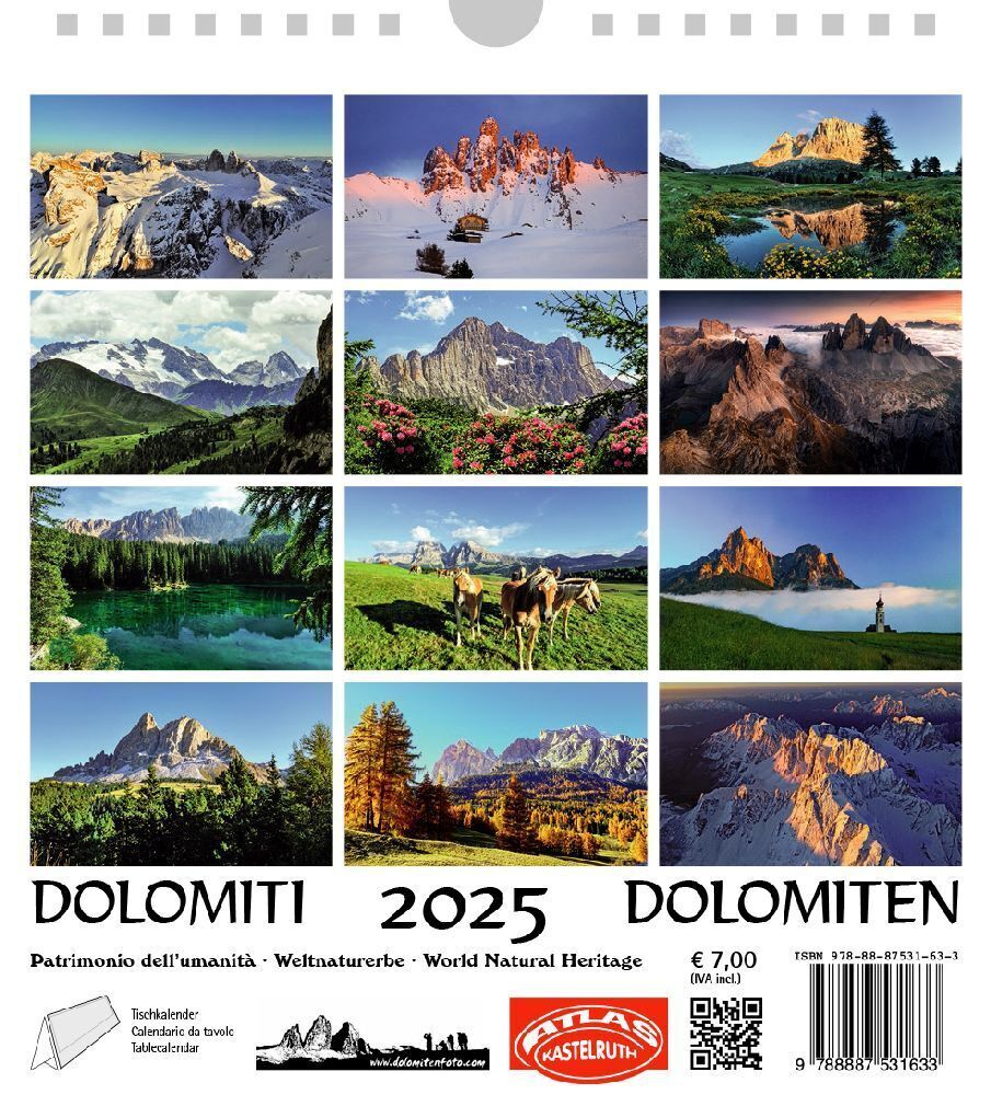 Bild: 9788887531633 | Dolomiten 2025, Postkartenkalender Querformat | Kalender | 2025