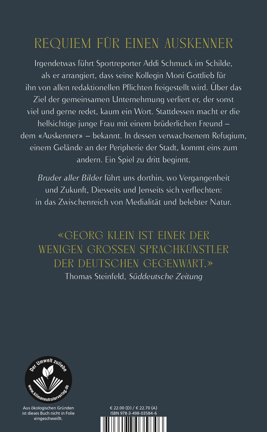 Rückseite: 9783498035846 | Bruder aller Bilder | Georg Klein | Buch | Deutsch | 2021 | Rowohlt