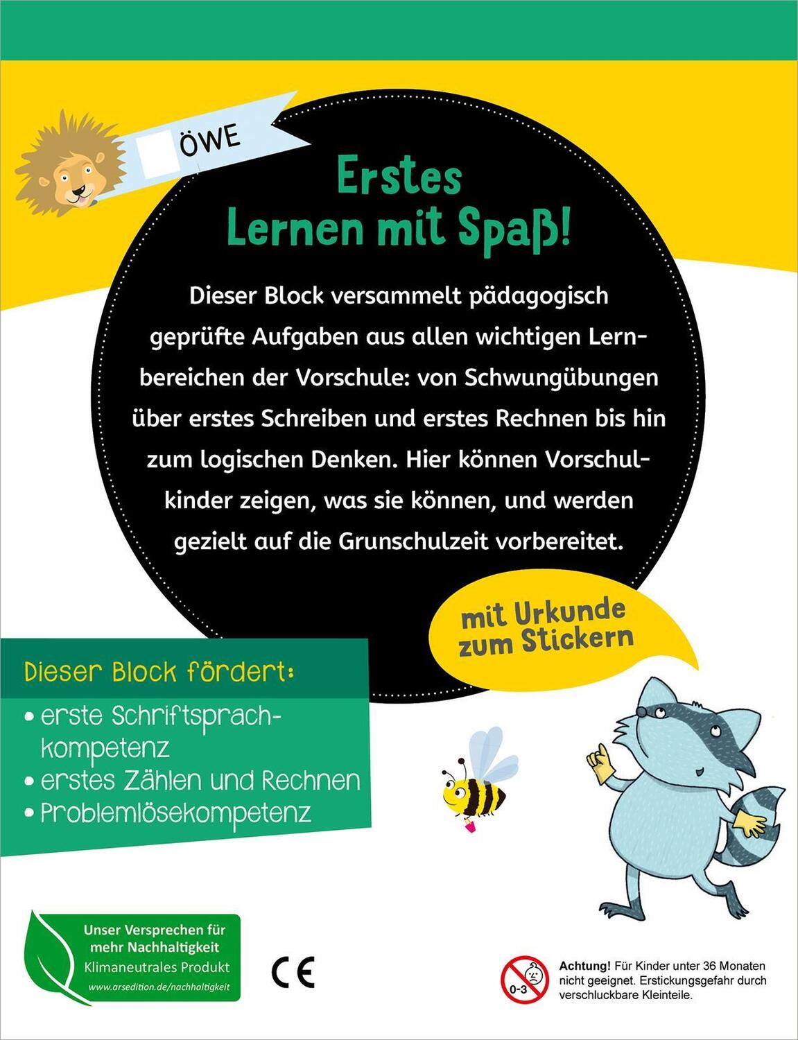 Rückseite: 9783845848785 | Mein Lernblock für die Vorschule - Fit für die Schule | Hannah Lang