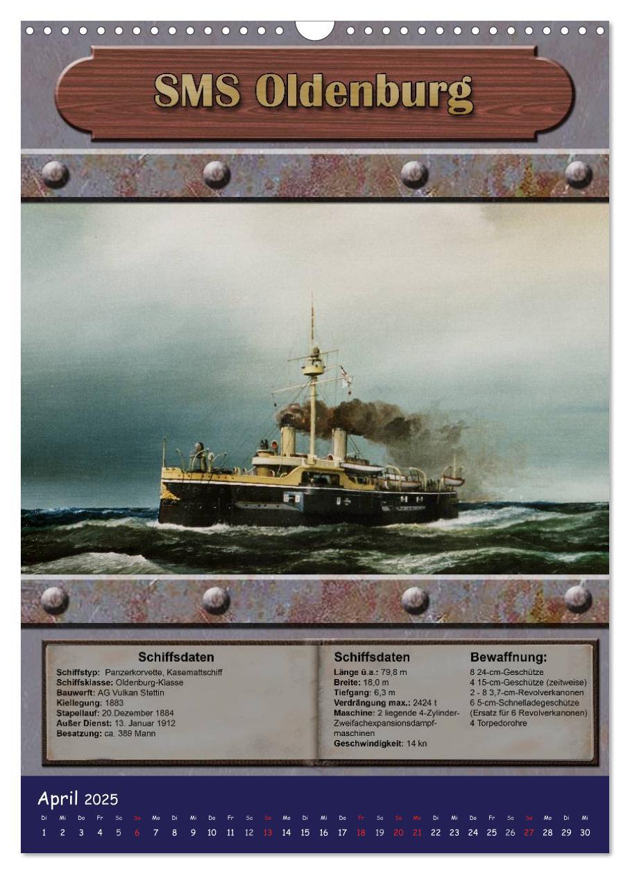 Bild: 9783457060148 | Die kaiserliche Marine 1871 - 1918 (Wandkalender 2025 DIN A3 hoch),...