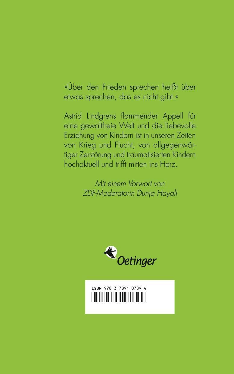 Rückseite: 9783789107894 | Niemals Gewalt! | Astrid Lindgren | Buch | 75 S. | Deutsch | 2017