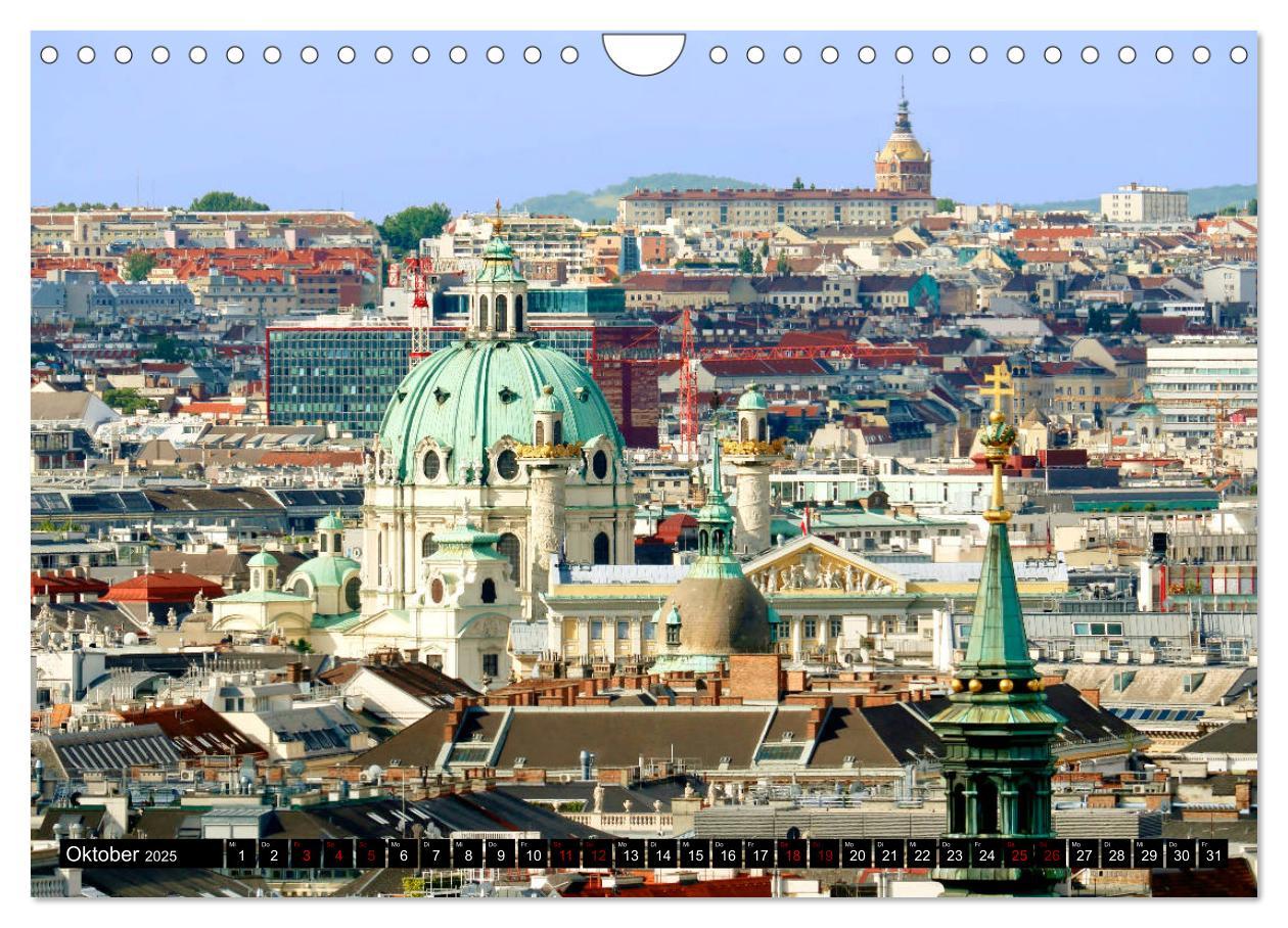 Bild: 9783435456994 | WIEN von oben (Wandkalender 2025 DIN A4 quer), CALVENDO Monatskalender