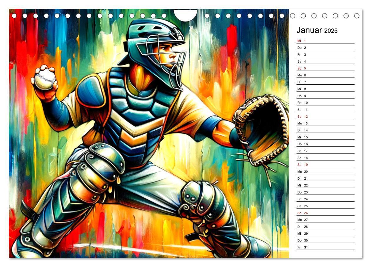 Bild: 9783383776366 | Baseball Acryl - Zwischen Realität und KI Visionen (Wandkalender...