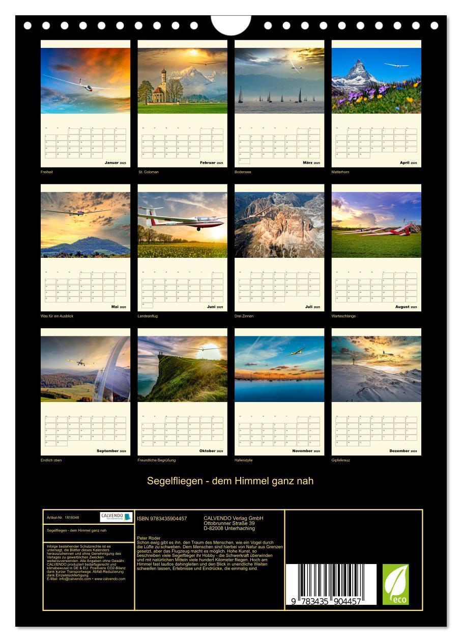 Bild: 9783435904457 | Segelfliegen - dem Himmel ganz nah (Wandkalender 2025 DIN A4 hoch),...