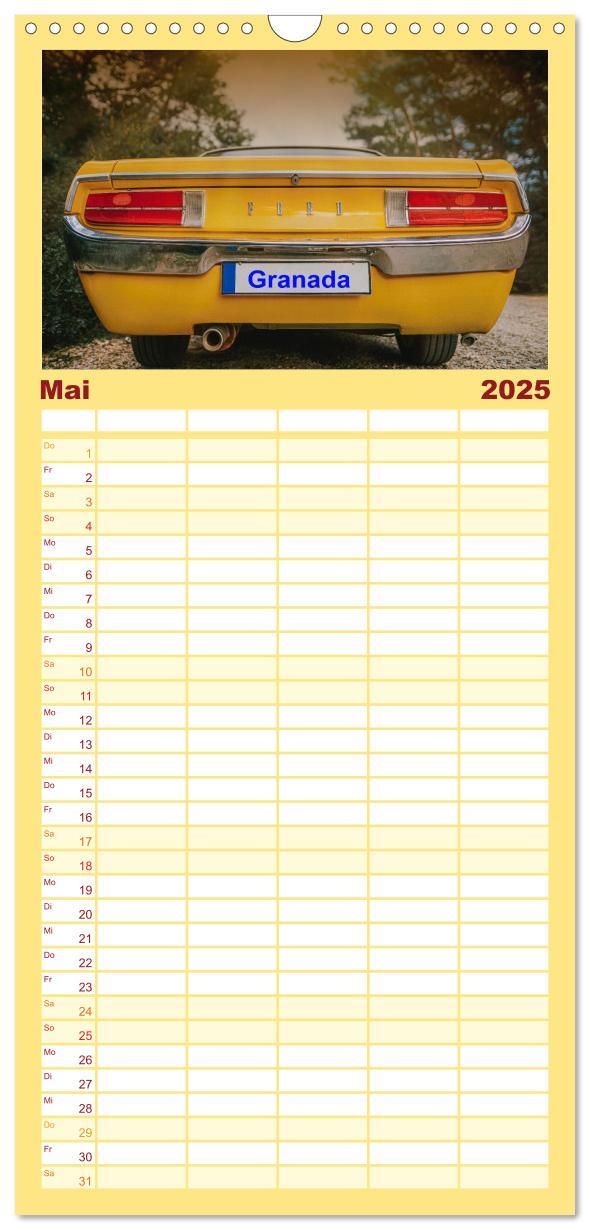 Bild: 9783457090237 | Familienplaner 2025 - Autos der 70er mit 5 Spalten (Wandkalender,...