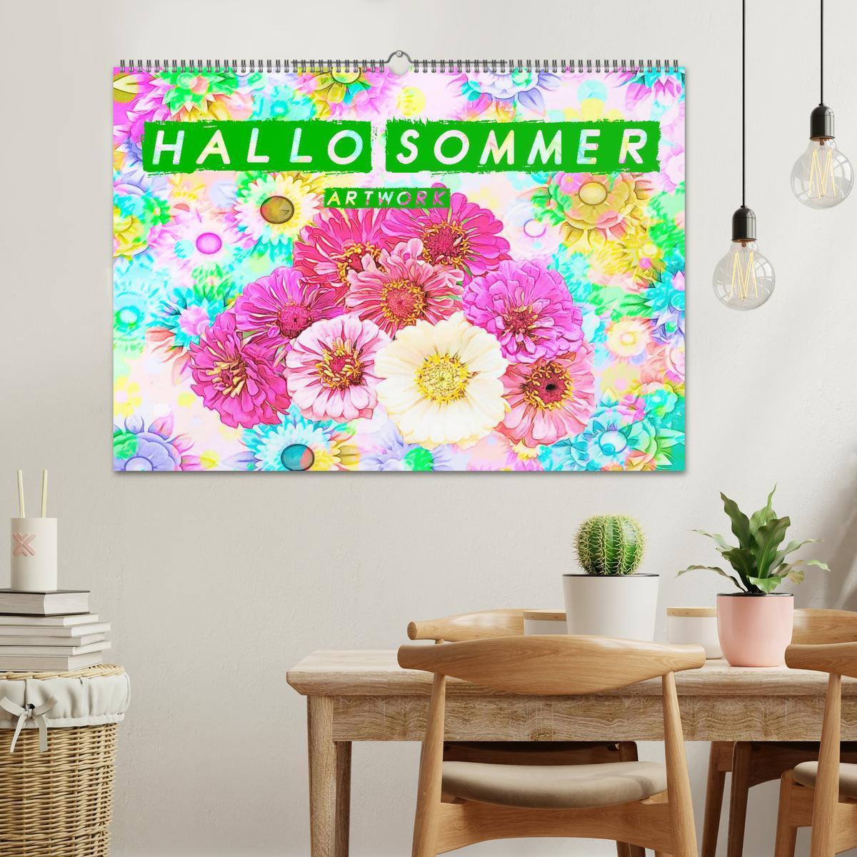 Bild: 9783435120680 | Hallo Sommer - Artwork (Wandkalender 2025 DIN A2 quer), CALVENDO...