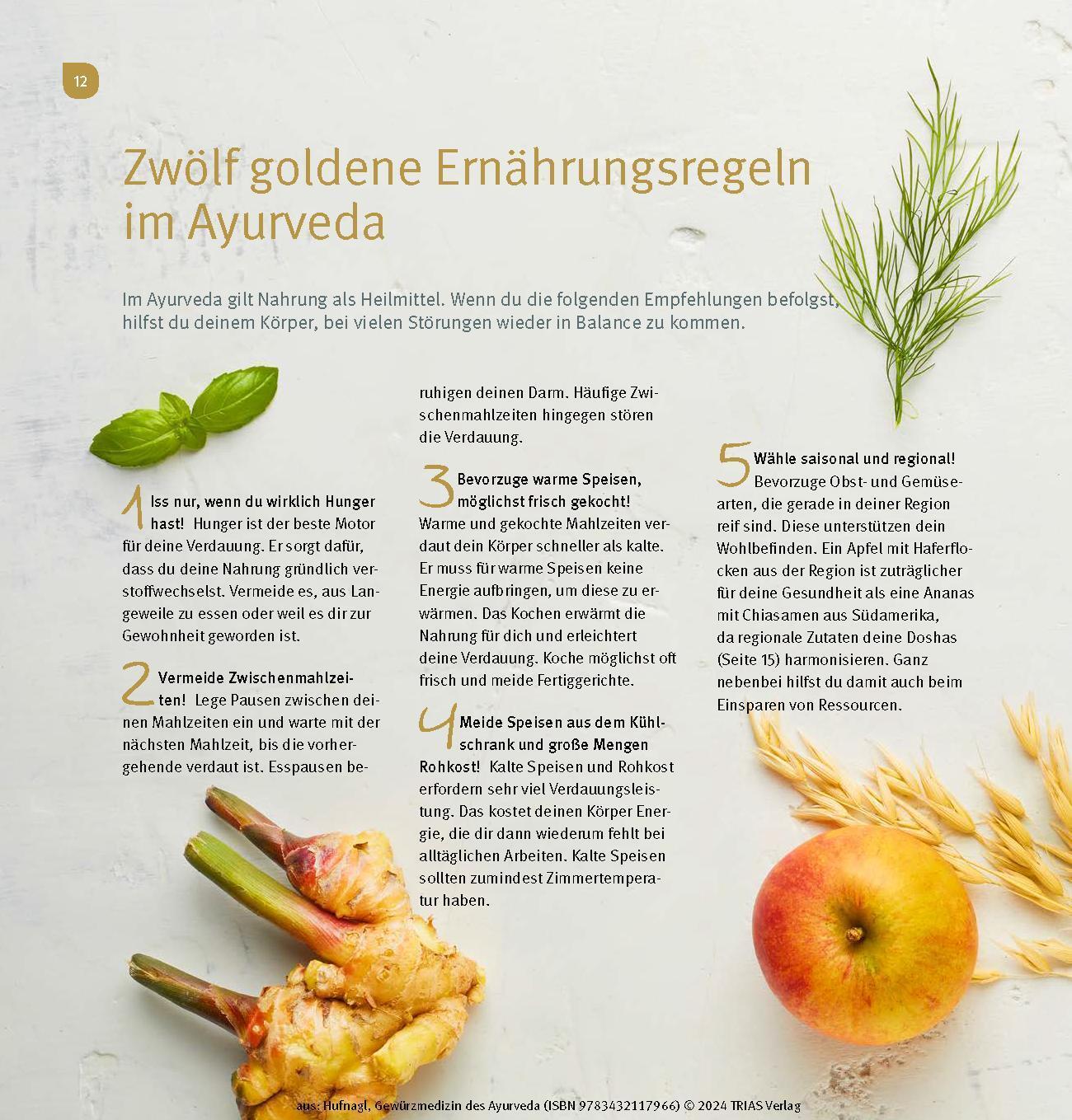 Bild: 9783432117966 | Gewürzmedizin des Ayurveda. Die Heilkraft der Gewürze nutzen | Hufnagl