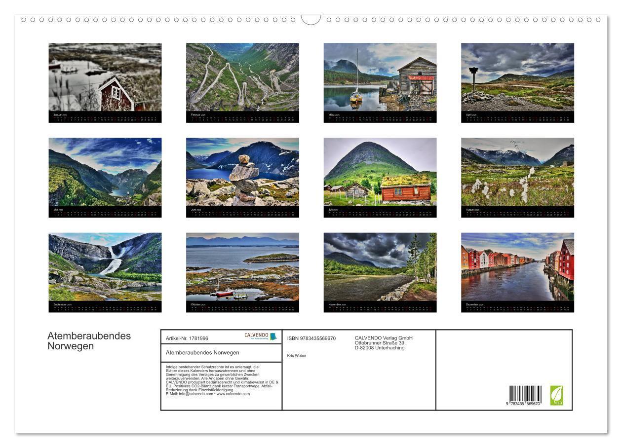 Bild: 9783435569670 | Atemberaubendes Norwegen (Wandkalender 2025 DIN A2 quer), CALVENDO...