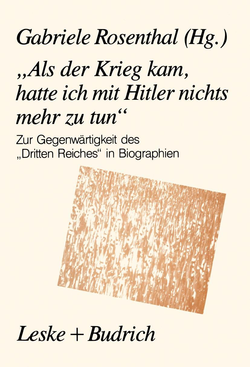 Cover: 9783810008121 | "Als der Krieg kam, hatte ich mit Hitler nichts mehr zu tun" | Buch