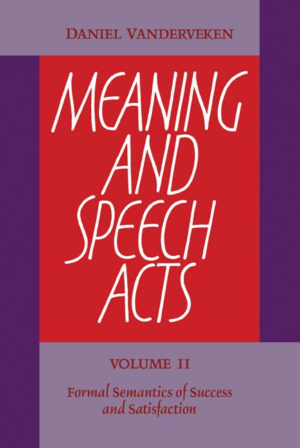 Cover: 9780521104913 | Meaning and Speech Acts | Daniel Vanderveken | Taschenbuch | Englisch