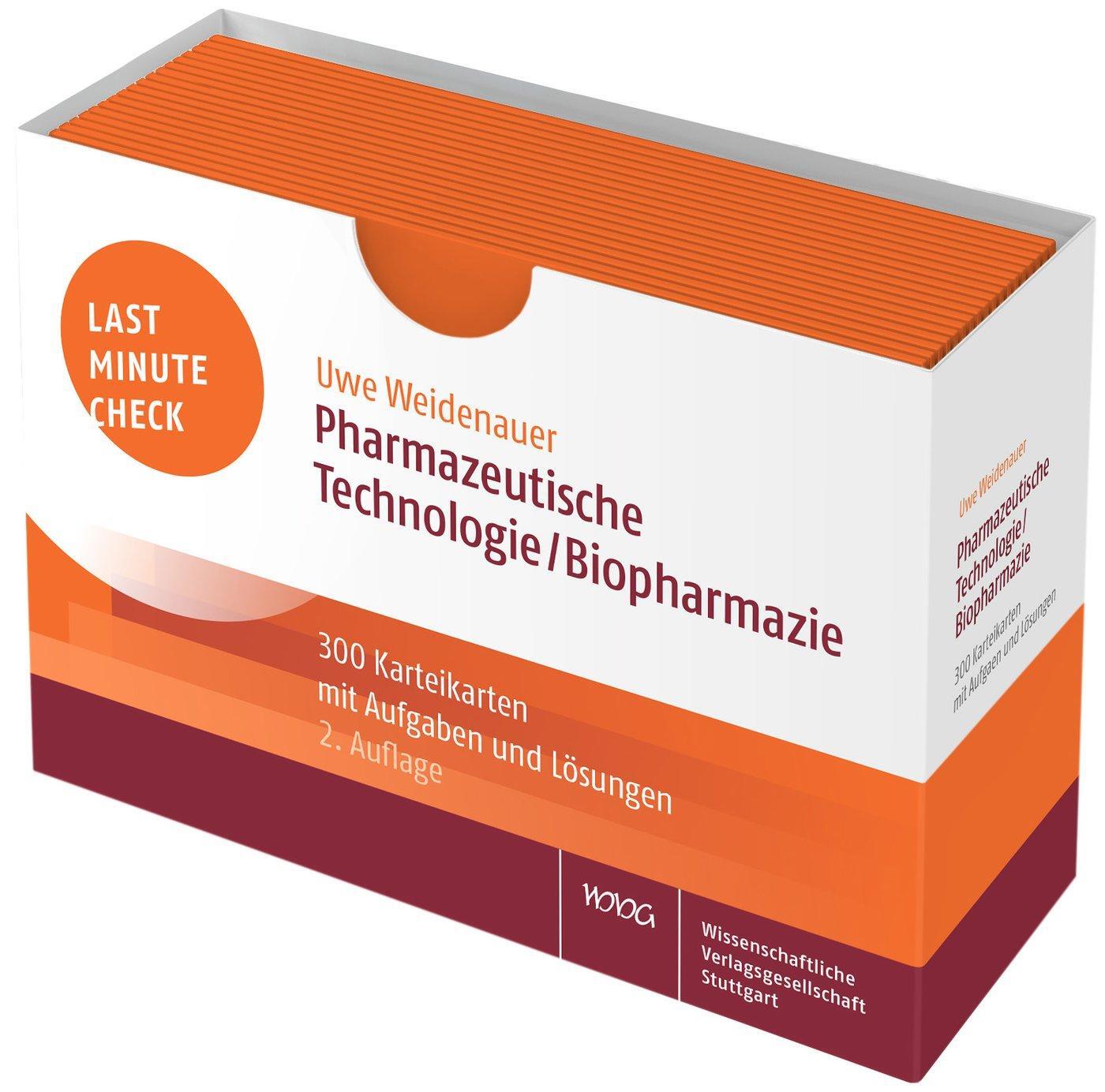 Cover: 9783804739833 | Last Minute Check - Pharmazeutische Technologie/Biopharmazie | Buch