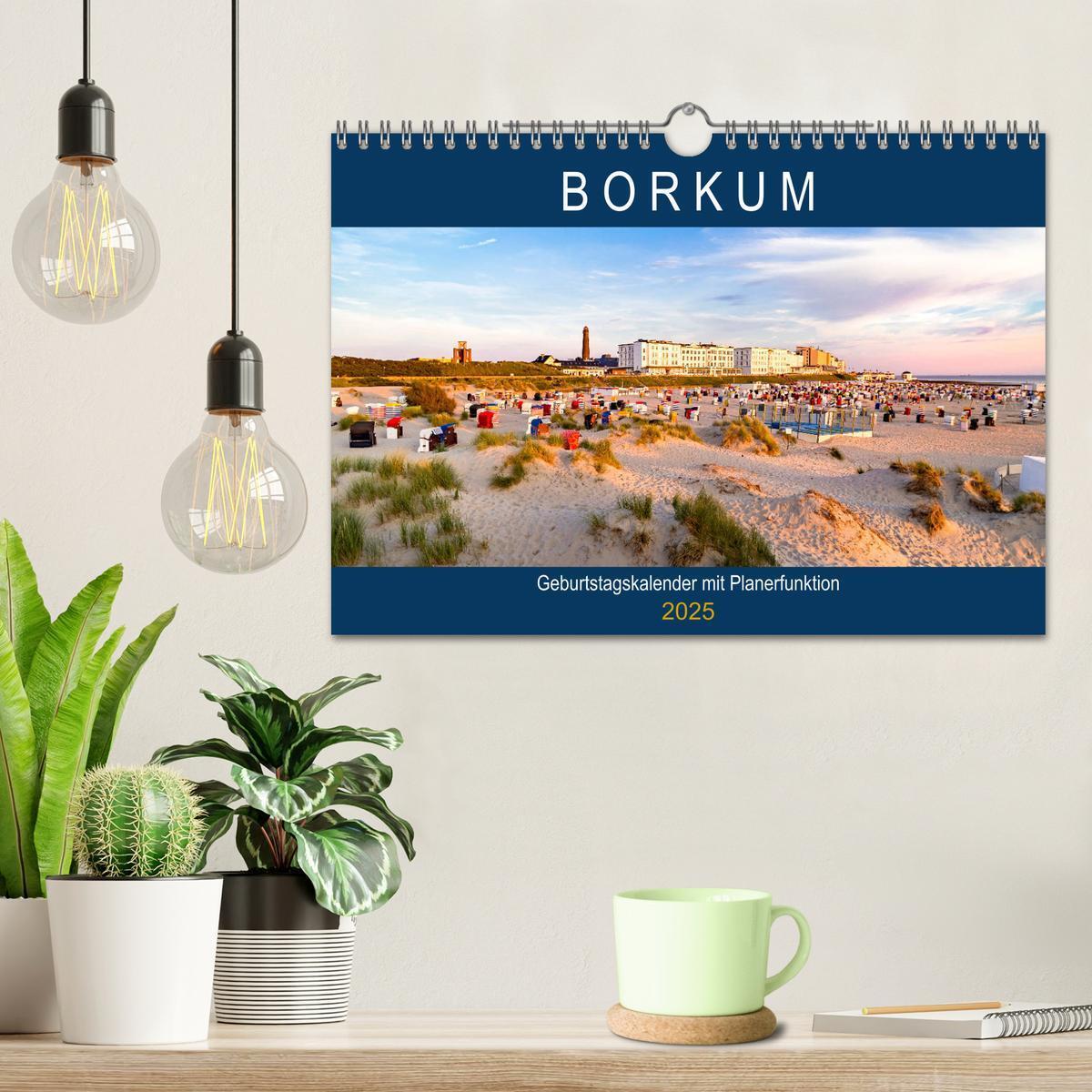 Bild: 9783435259670 | BORKUM Geburtstagskalender mit Planerfunktion (Wandkalender 2025...