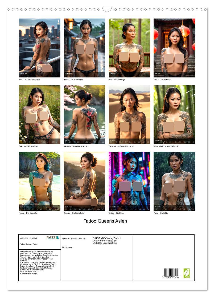 Bild: 9783457257418 | Tattoo Queens Asien (Wandkalender 2026 DIN A2 hoch), CALVENDO...