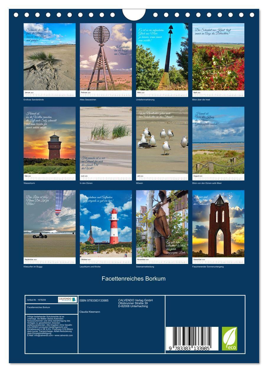 Bild: 9783383133985 | Facettenreiches Borkum (Wandkalender 2025 DIN A4 hoch), CALVENDO...