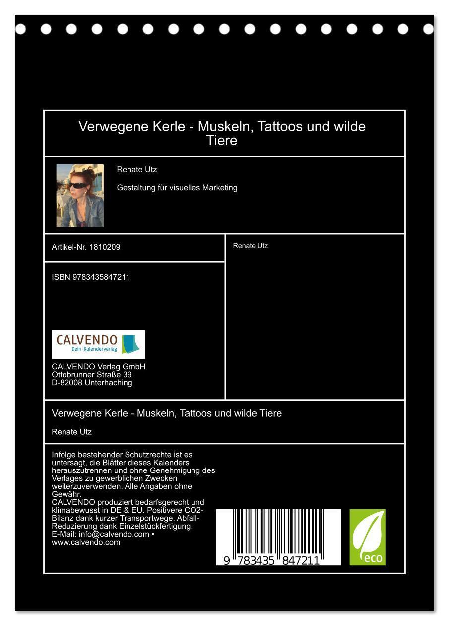 Bild: 9783435847211 | Verwegene Kerle - Muskeln, Tattoos und wilde Tiere (Tischkalender...