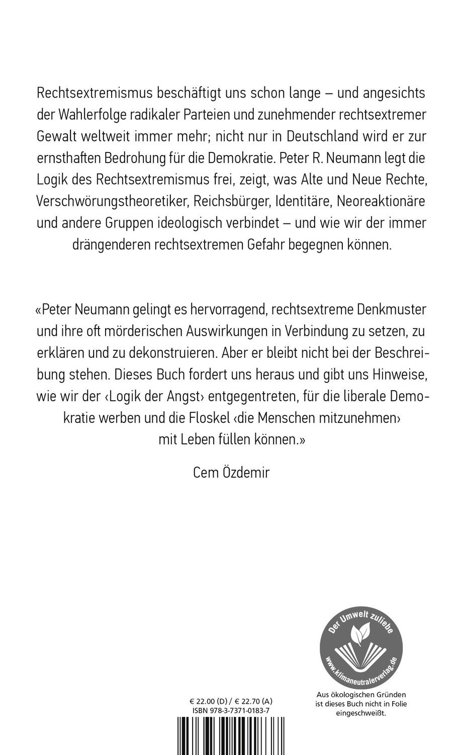 Rückseite: 9783737101837 | Logik der Angst | Die rechtsextreme Gefahr und ihre Wurzeln | Neumann