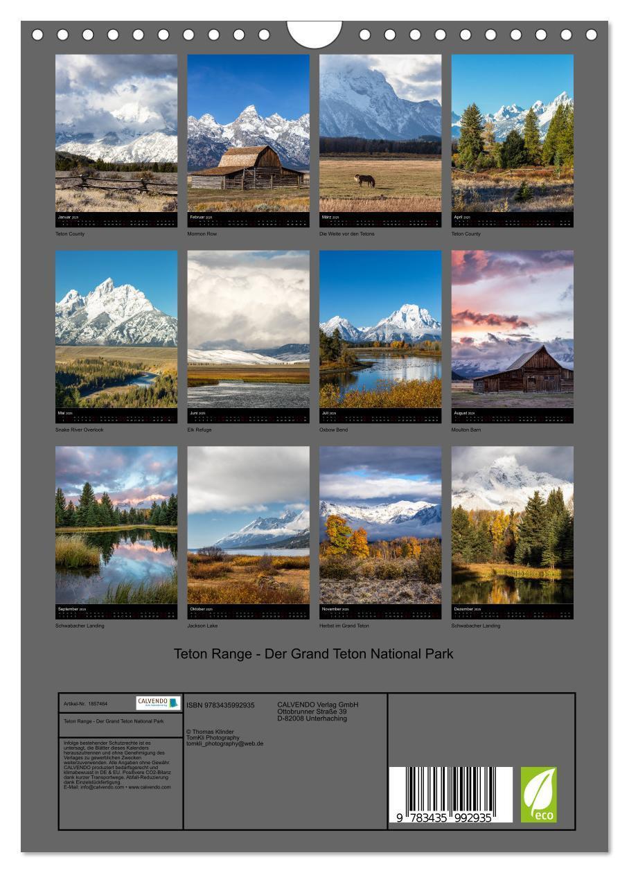 Bild: 9783435992935 | Teton Range - Der Grand Teton National Park (Wandkalender 2025 DIN...