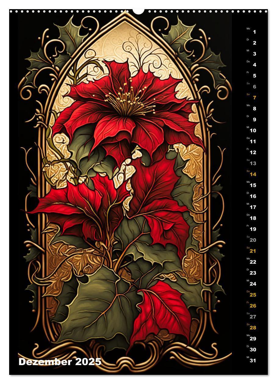 Bild: 9783435873869 | Jugendstil Blumen (Wandkalender 2025 DIN A2 hoch), CALVENDO...