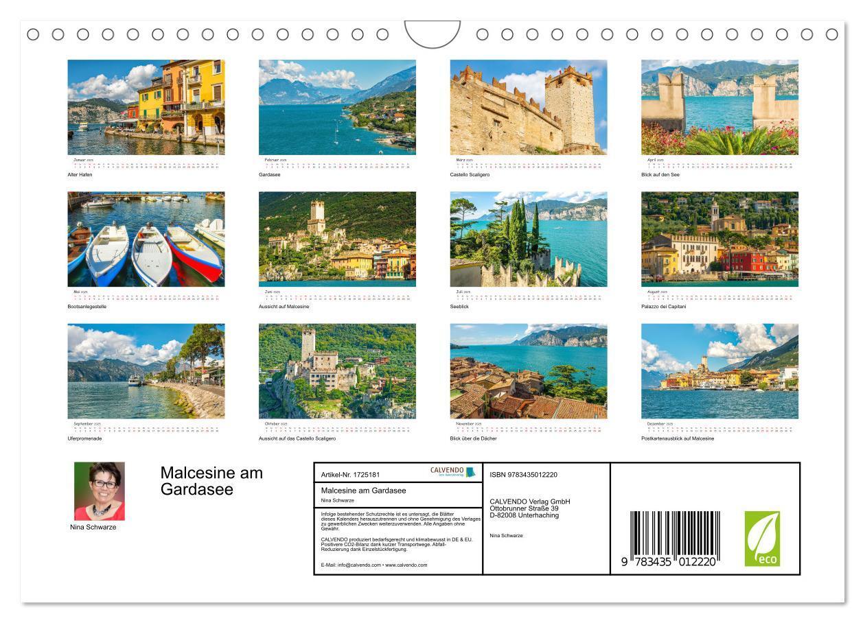 Bild: 9783435012220 | Malcesine am Gardasee (Wandkalender 2025 DIN A4 quer), CALVENDO...