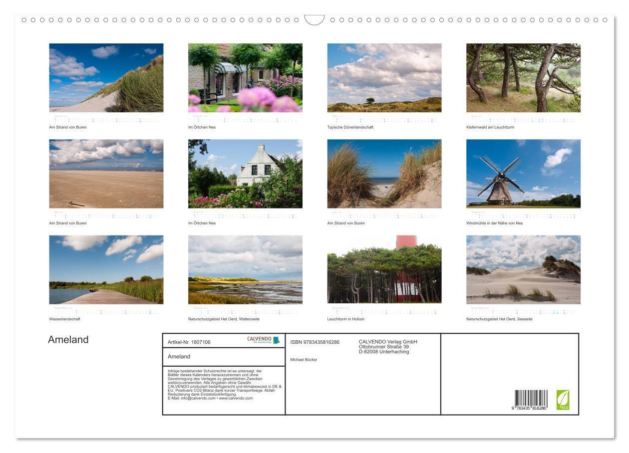 Bild: 9783435816286 | Ameland (Wandkalender 2025 DIN A2 quer), CALVENDO Monatskalender