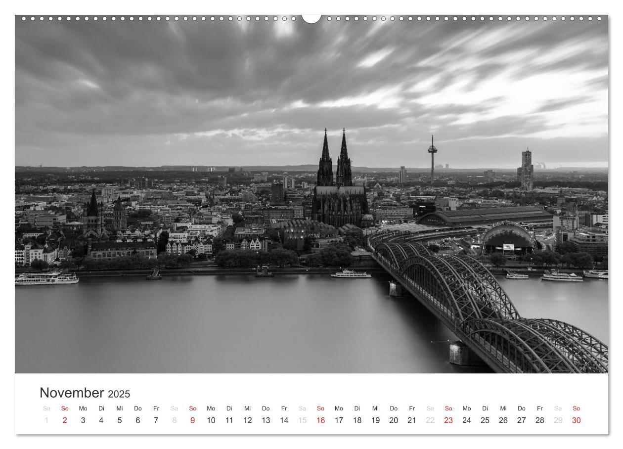 Bild: 9783435548064 | Köln - monochrome Ansichten (Wandkalender 2025 DIN A2 quer),...