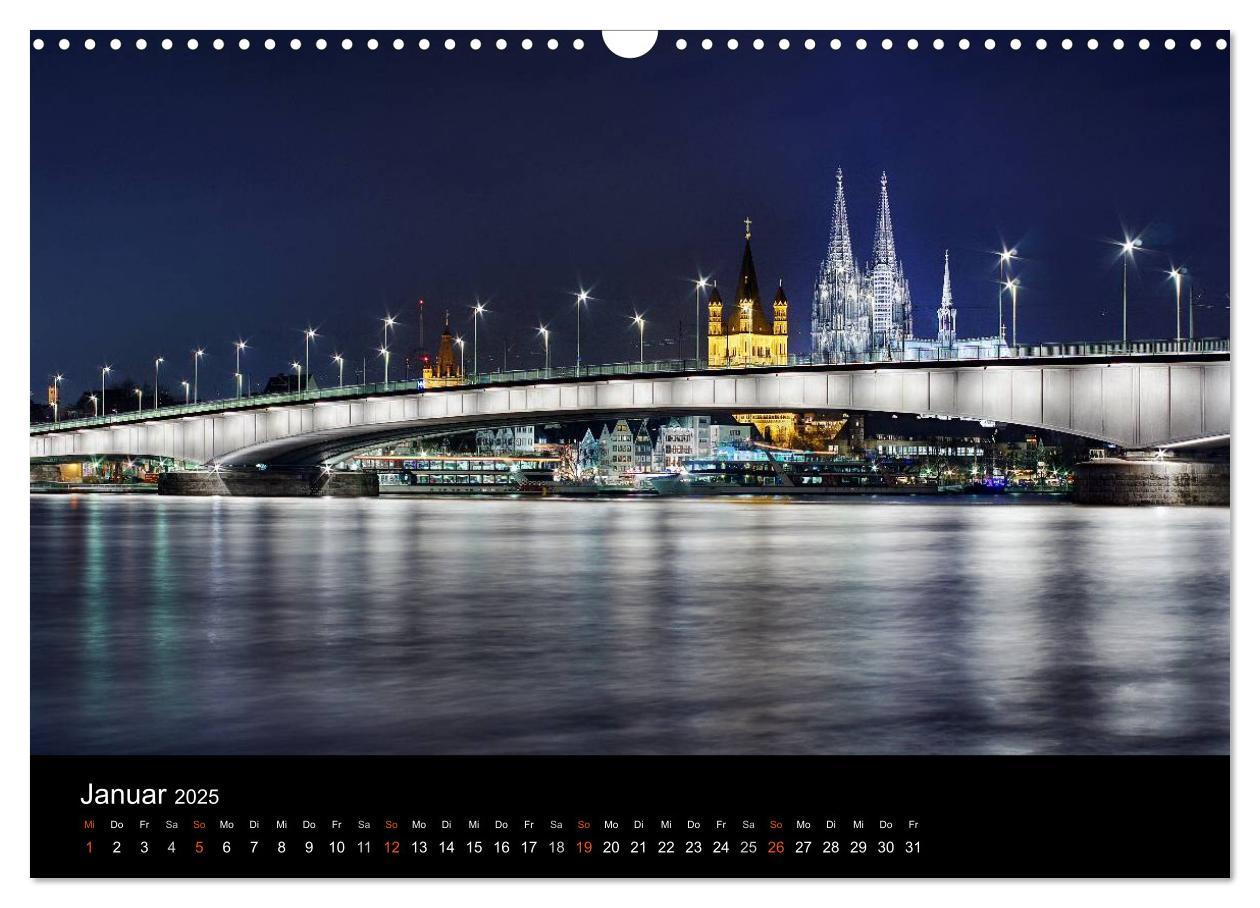 Bild: 9783435764259 | köln dunkel bunt - Die Stadt in anderem Licht! (Wandkalender 2025...