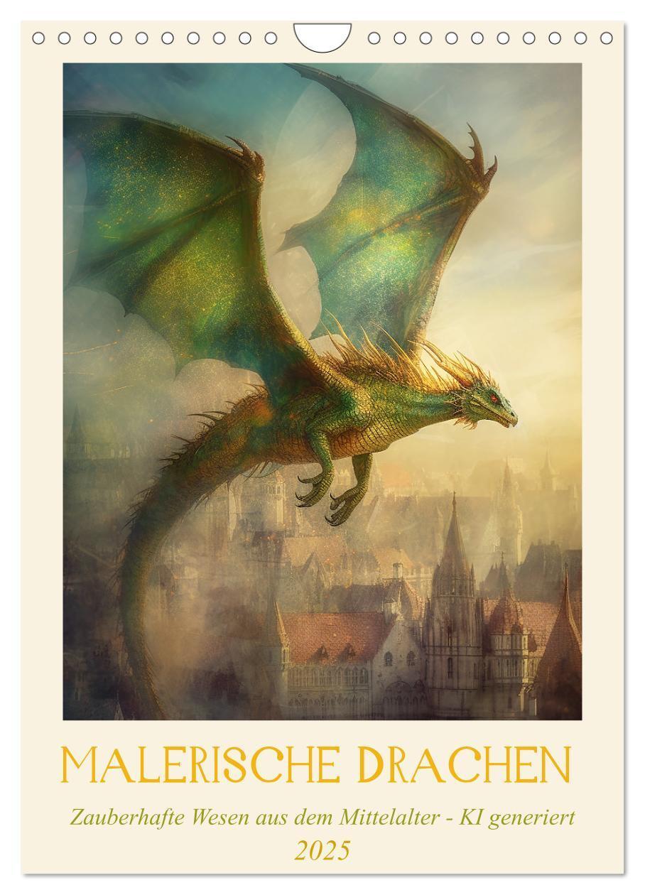 Cover: 9783435854592 | Malerische Drachen (Wandkalender 2025 DIN A4 hoch), CALVENDO...