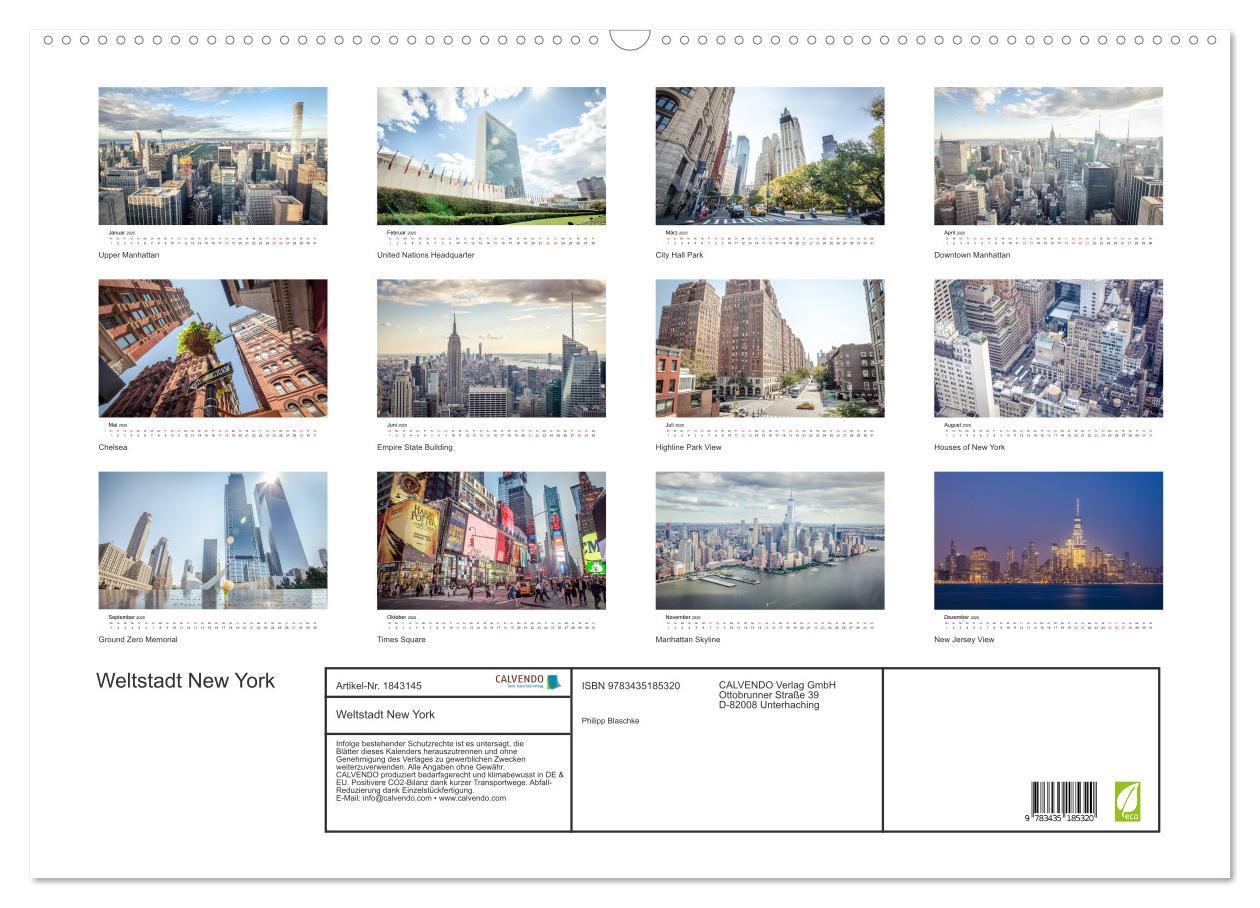 Bild: 9783435185320 | Weltstadt New York (Wandkalender 2025 DIN A2 quer), CALVENDO...