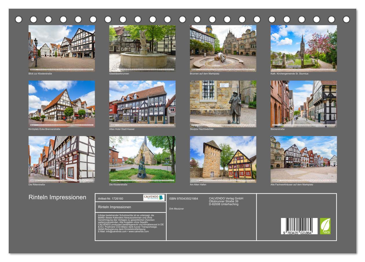 Bild: 9783435021864 | Rinteln Impressionen (Tischkalender 2025 DIN A5 quer), CALVENDO...