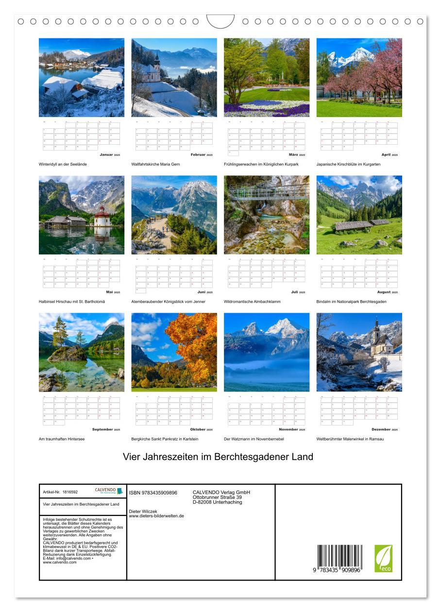 Bild: 9783435909896 | Vier Jahreszeiten im Berchtesgadener Land (Wandkalender 2025 DIN A3...