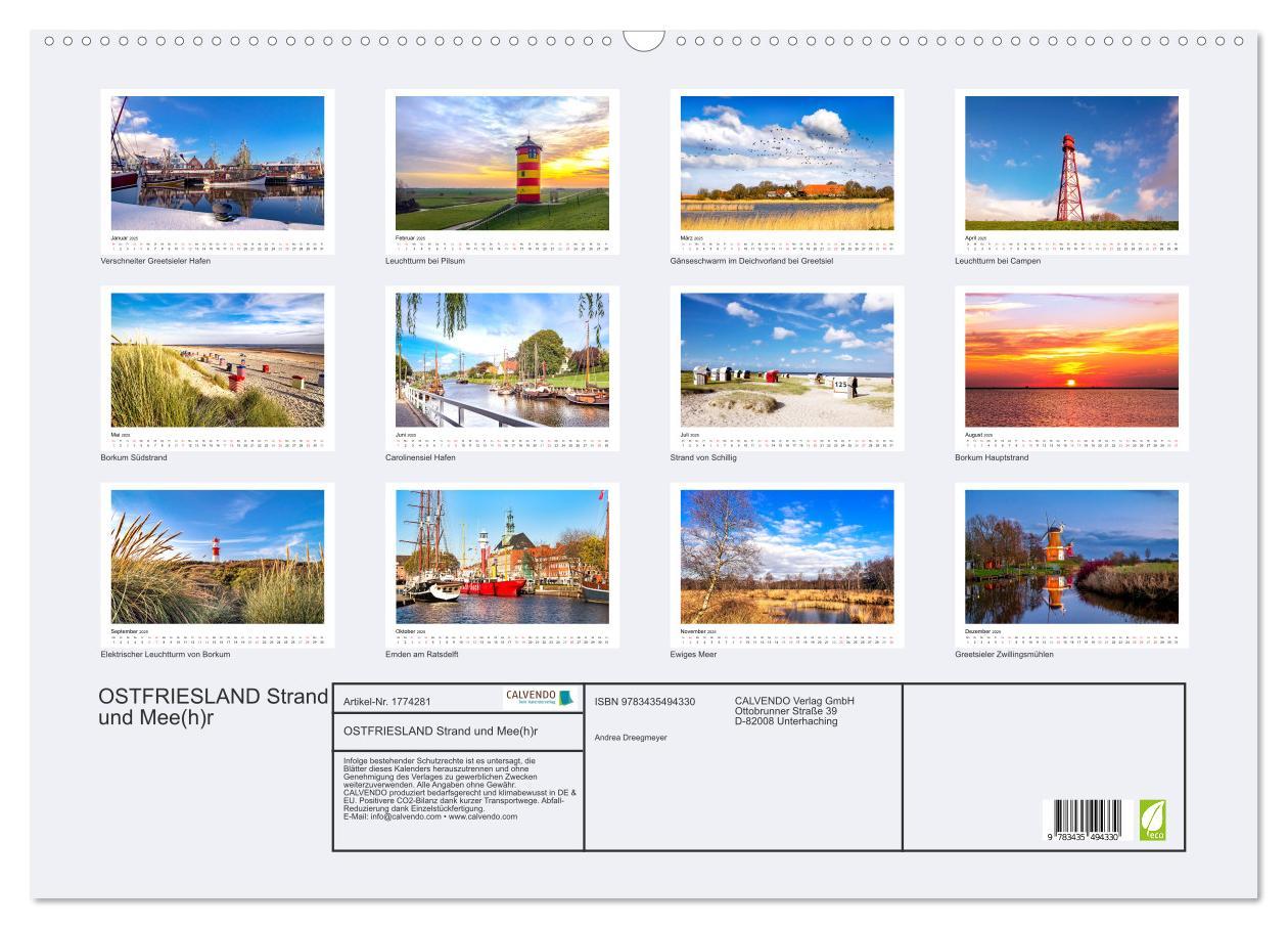 Bild: 9783435494330 | OSTFRIESLAND Strand und Mee(h)r (Wandkalender 2025 DIN A2 quer),...