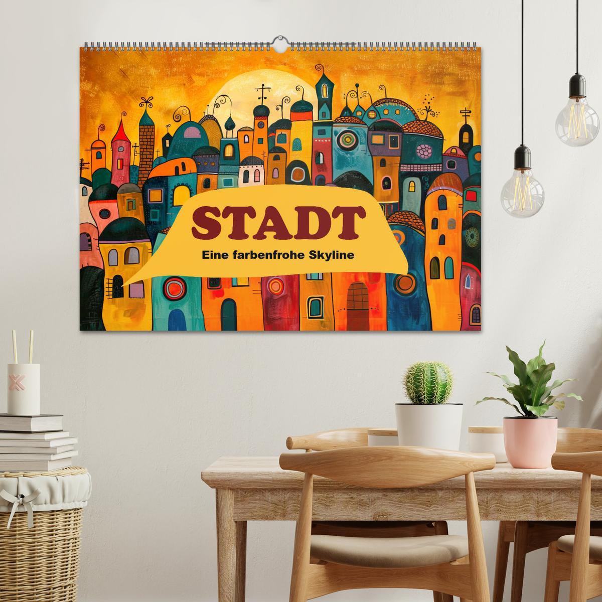 Bild: 9783383821714 | Stadt - Eine farbenfrohe Skyline (Wandkalender 2025 DIN A2 quer),...